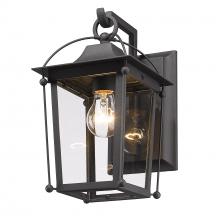  4305-OWM NB-CLR - Brigham Outdoor Medium Wall Sconce in Natural Black with Clear Glass Shade